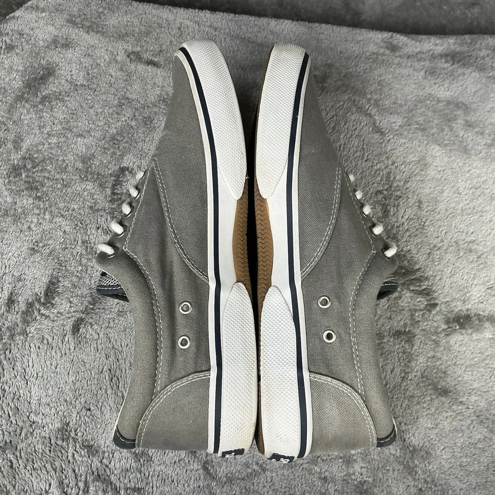 Sperry Top-Sider Halyard Boat Shoes Mens 9M Gray Canvas Memory Foam Nautical